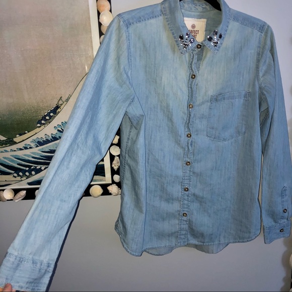 SO Cowgirl Sparkle Denim Shirt - Picture 2 of 5